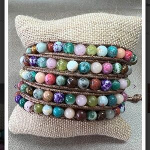 Boho “ Jen 3 Multi “ Vegan Leather  Wrap Bracelet